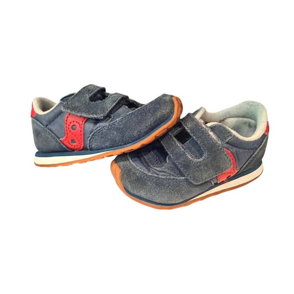 Saucony Baby Jazz Low Pro Navy Blue Red Suede Sneakers ST53511 Size 6.5M